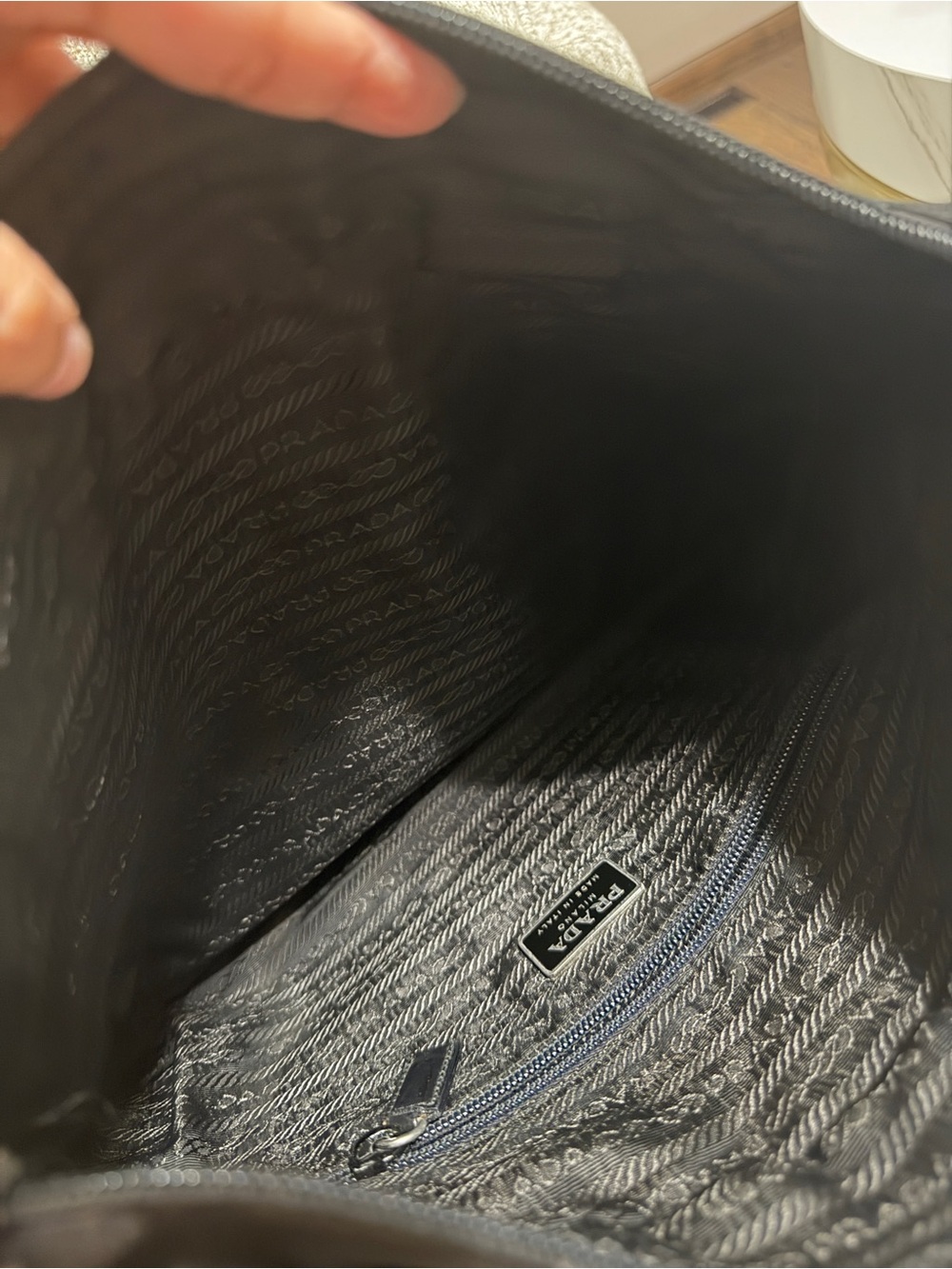 Prada Black Nylon Tote with Wide Black Web Straps - Picture 7 of 11